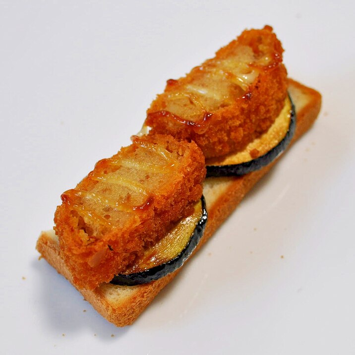 ズッキーニ炒め&コロッケdeトースト